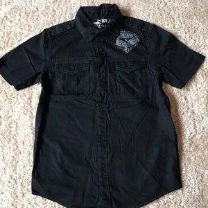 New Helix boys black button-up shirt